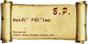 Bató Pálma névjegykártya